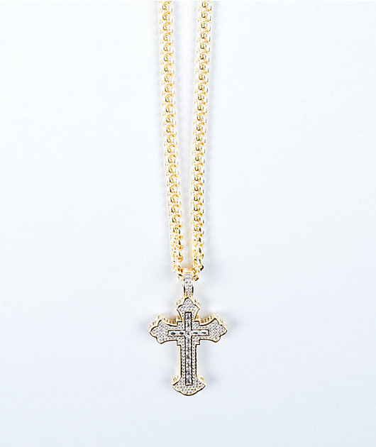 King Ice x Tupac Cross 5mm Miami Cuban Chain 24