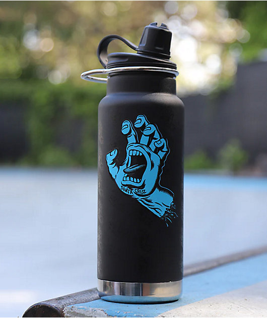 Klean Kanteen x Santa Cruz Screaming Hand TKWide Chug Cap Black Water Bottle 32 oz