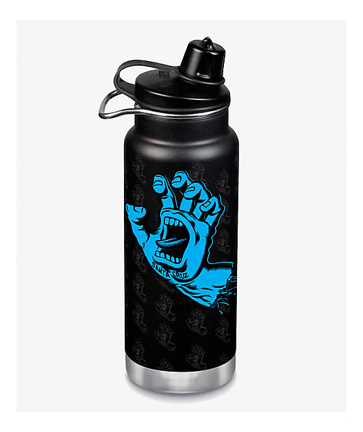 Klean Kanteen x Santa Cruz Screaming Hand TKWide Chug Cap Black Water Bottle 32 oz