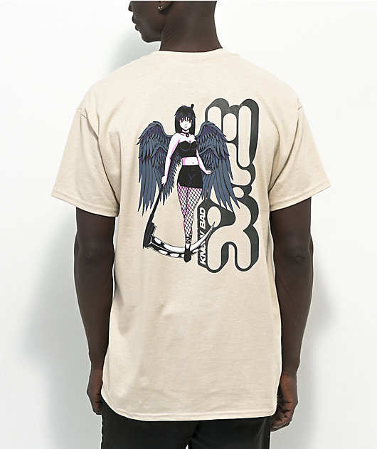 Know Bad Daze Angel Of Death Tan T-shirt