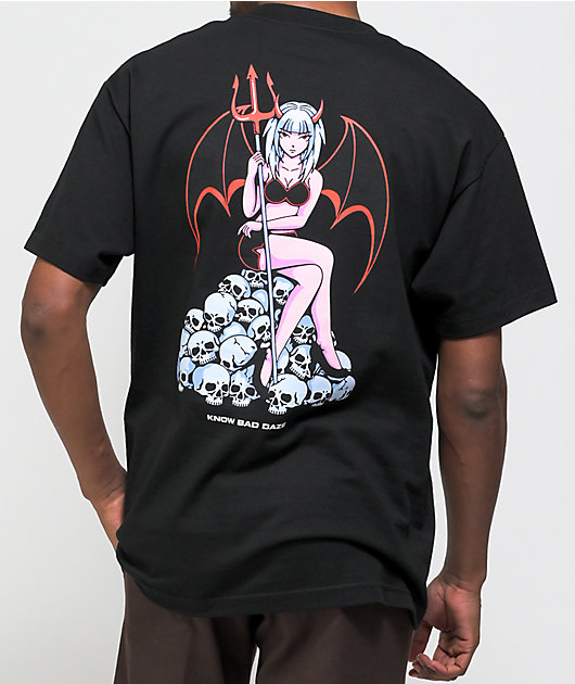 Know Bad Daze Devil Inside Black T-Shirt