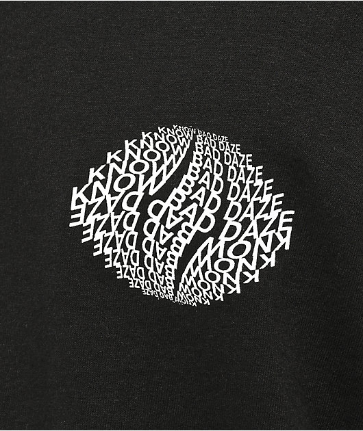 Know Bad Daze Roll Up Black T-Shirt