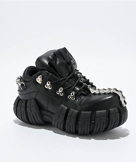 Koi Footwear Invading Rapture Bike Chain Black Shoes | Zumiez display picture 1