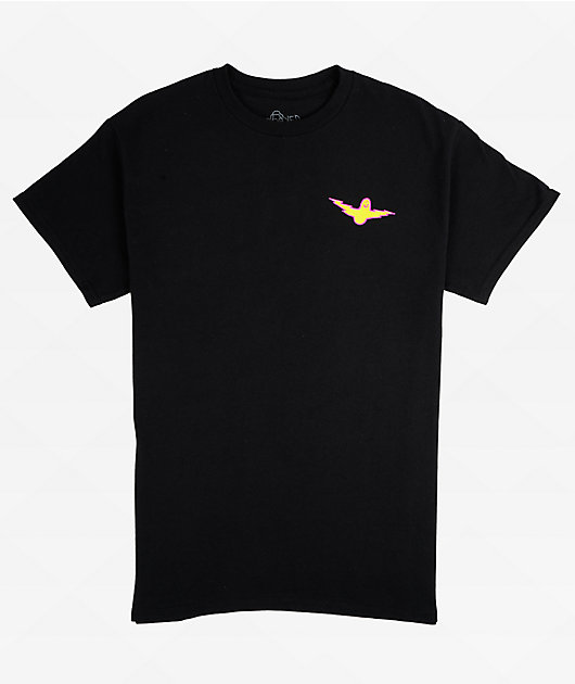 KROOKED シャツ Krooked Bird Lighetning Black T-Shirt | Zumiez