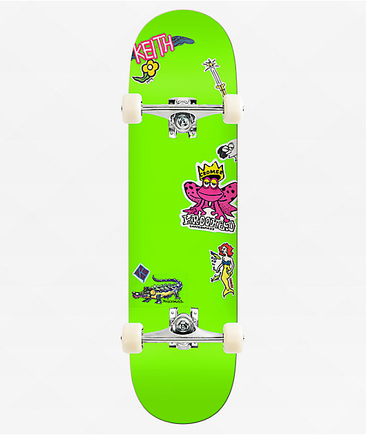 Krooked Cromer Neon Stickers 8.25" Assembled Skateboard Complete