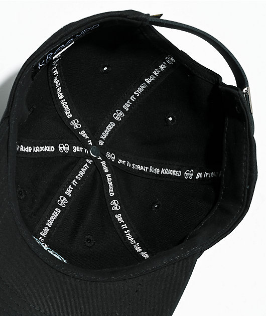Krooked Eyes Black Strapback Hat