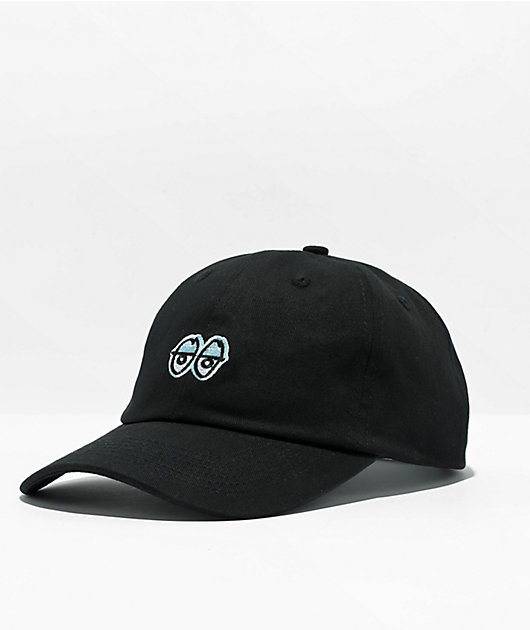 Krooked Eyes Black Strapback Hat