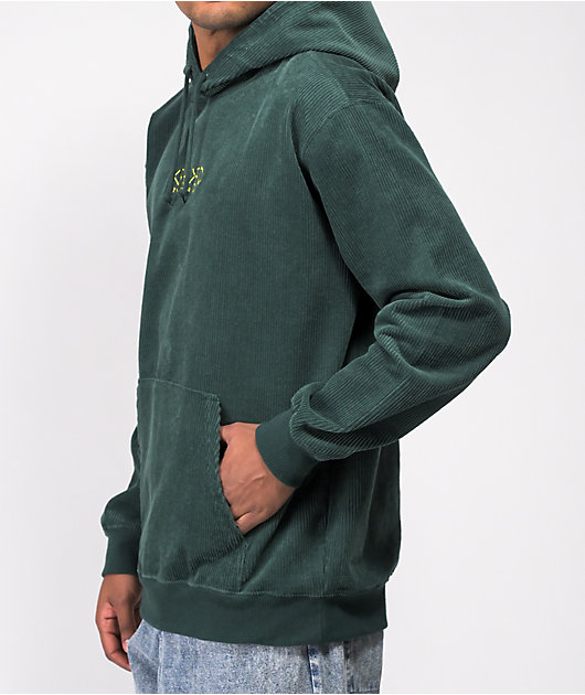 Krooked Eyes Dark Green Corduroy Hoodie