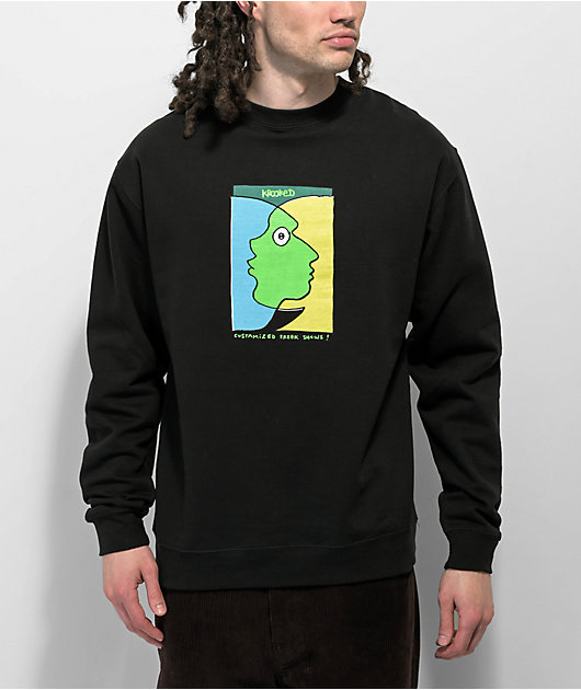 Krooked Freek Show Black Crewneck Sweatshirt Zumiez