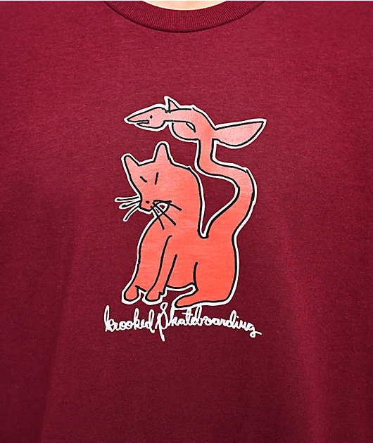 Krooked Kat Serpent Burgundy T-Shirt