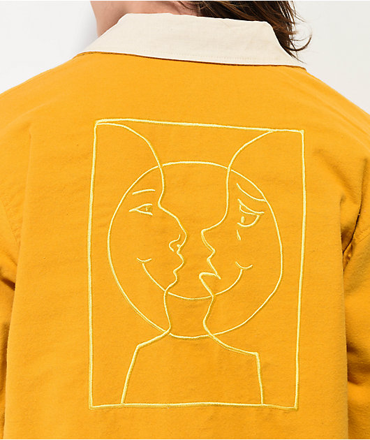 Krooked Moon Smile Reversible Tan & Yellow Jacket