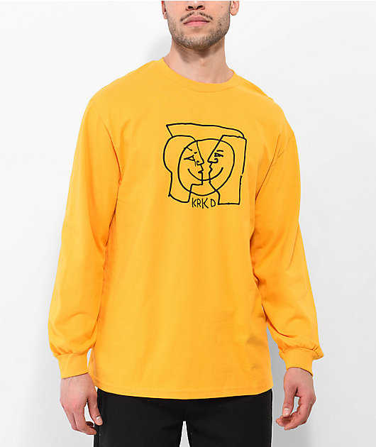 mustard yellow long sleeve shirt