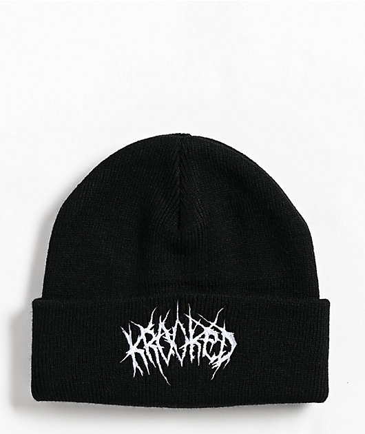 Krooked Necro Script Black Beanie | Zumiez