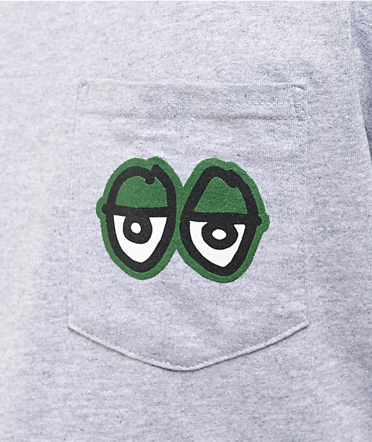 Krooked Strait Eyes Grey Pocket T-Shirt | Zumiez
