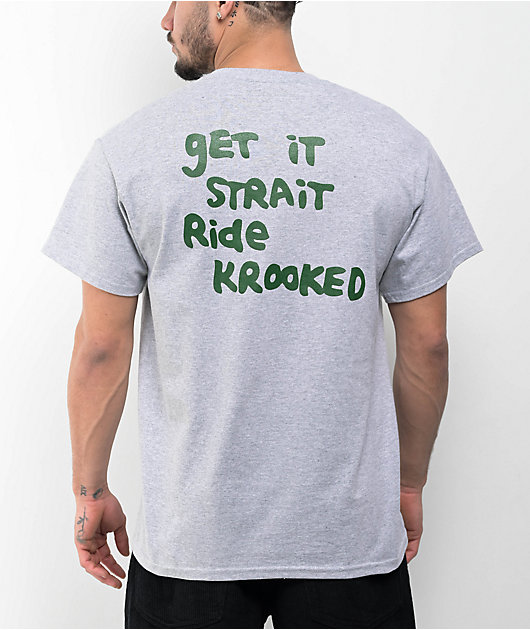 在庫一掃セール Krooked Zumiez | T-Shirt Pocket Grey Eyes Strait スケートボード