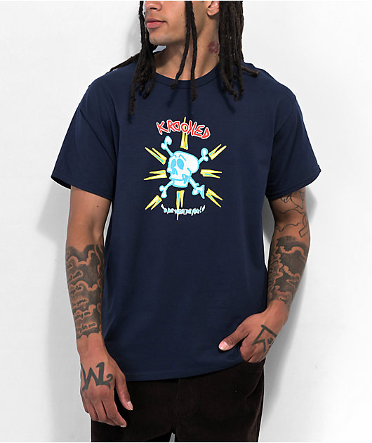 KROOKED シャツ Krooked Style Navy T-Shirt | Zumiez