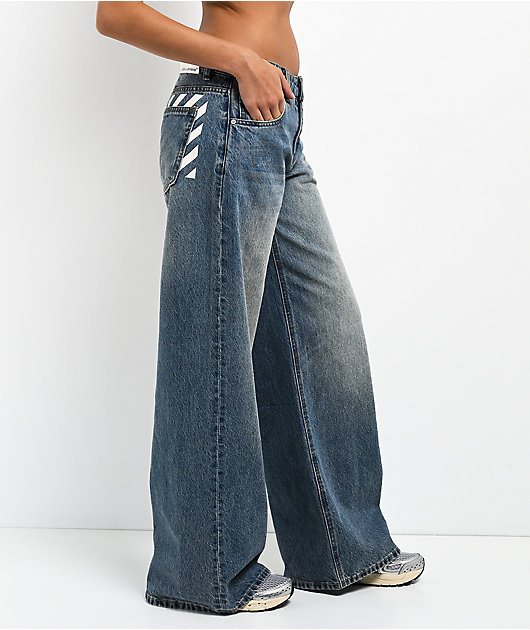 L/AB c/o Off-White™ Blue Wash Low Rise Baggy Jeans