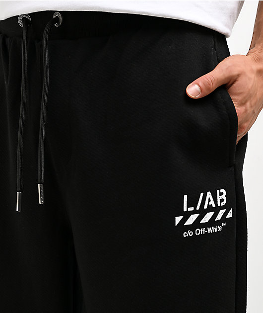 L/AB c/o Off-White™ Core Diagonal Black Relaxed Sweatpants