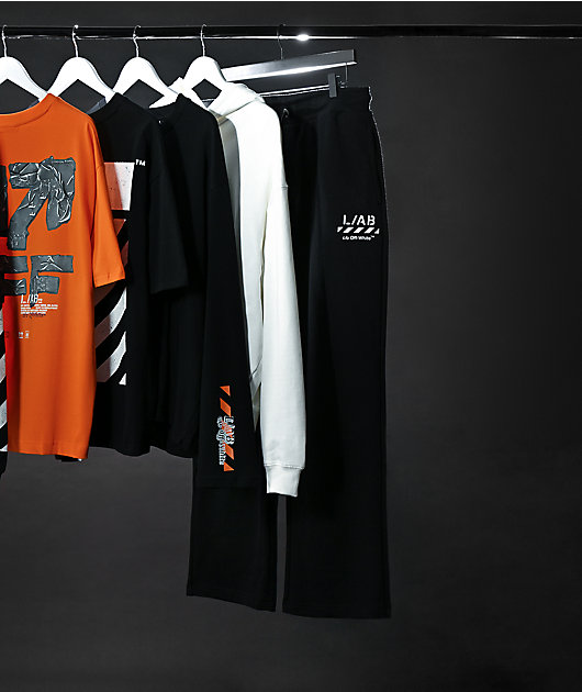 L/AB c/o Off-White™ Core Diagonal Black Relaxed Sweatpants