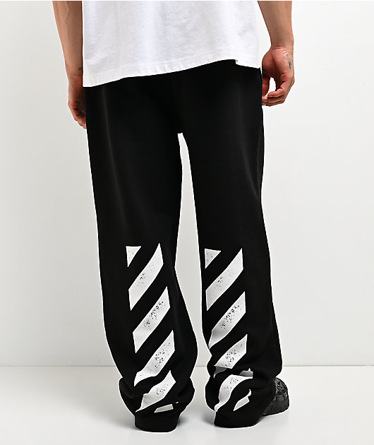 L/AB c/o Off-White™ Core Diagonal Black Relaxed Sweatpants
