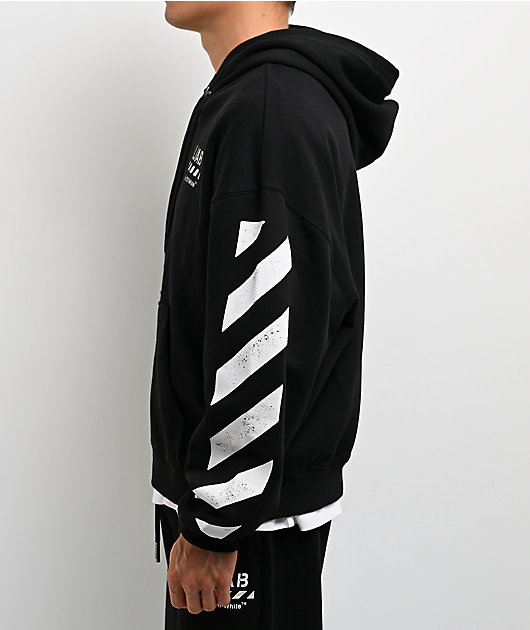 L/AB c/o Off-White™ Core Diagonal Black Zip Hoodie