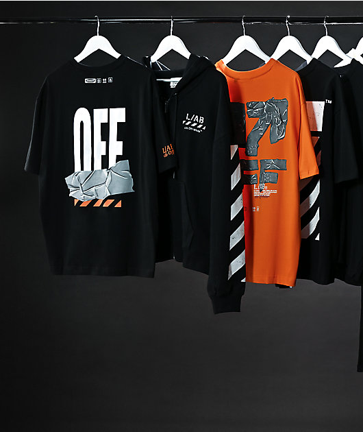 L/AB c/o Off-White™ Core Diagonal Black Zip Hoodie