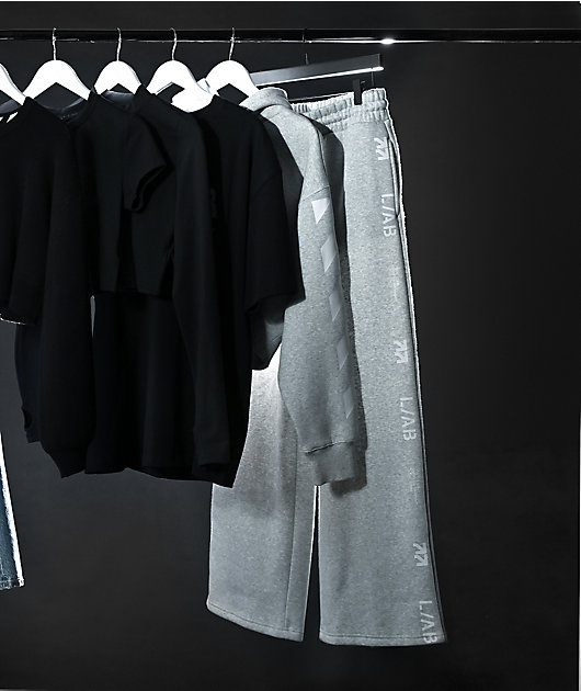 L/AB c/o Off-White™ Grey Wide Leg Sweatpants