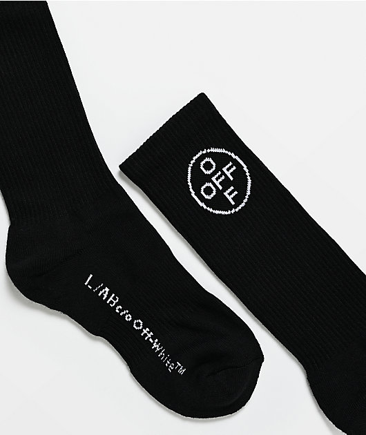 L/AB c/o Off-White™ Logo 3 Pack Black Crew Socks