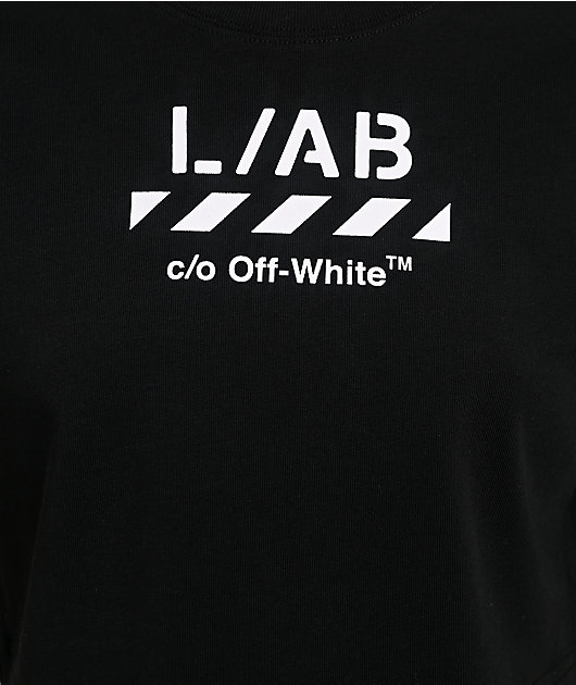 L/AB c/o Off-White™ Logo Black Crop T-Shirt