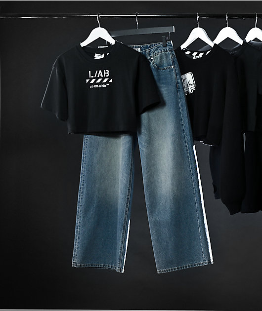 L/AB c/o Off-White™ Logo Black Crop T-Shirt