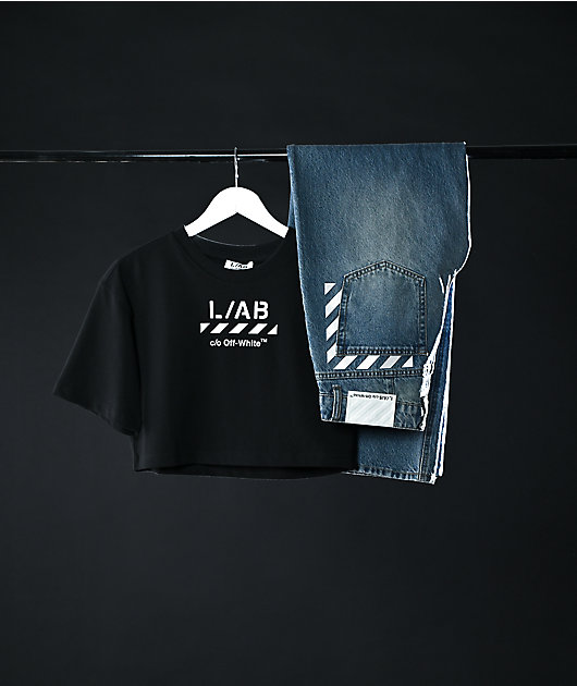 L/AB c/o Off-White™ Logo Black Crop T-Shirt