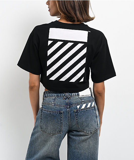 L/AB c/o Off-White™ Logo Black Crop T-Shirt