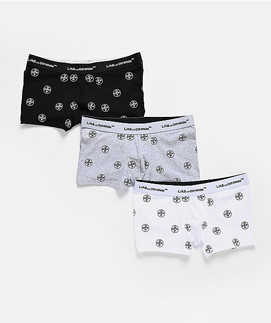 L/AB c/o Off-White™ Monogram 3 Pack 3-Inch Boxer Briefs