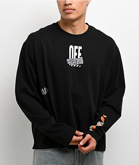 トップス Diante LOGO TAPE LOOSE SHIRTS L/AB c/o Off-White™ Duct Tape Black Long Sleeve T-Shirt | Zumiez