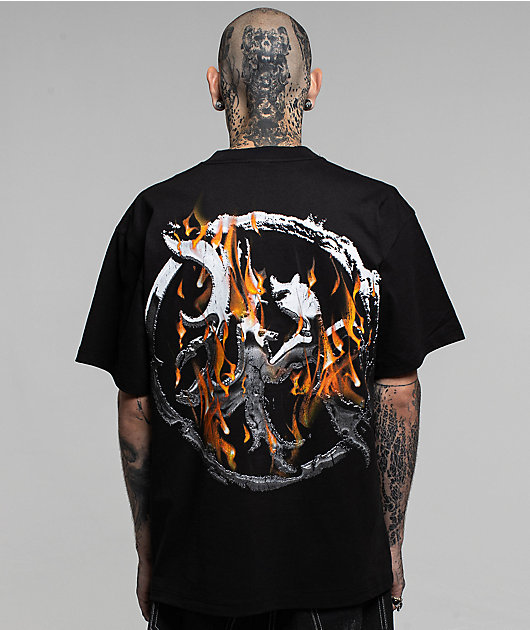 LOSTHILLS Skeleton Flame Black T-Shirt