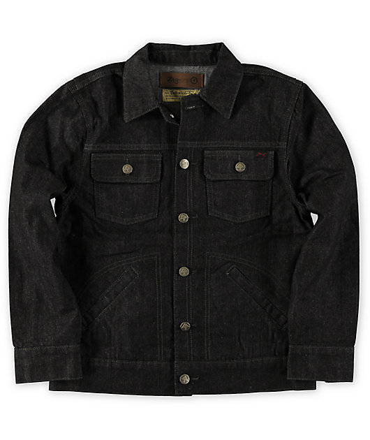 black raw denim jacket