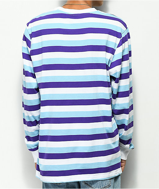 LRG Buzz Blue & Purple Striped Long Sleeve T-Shirt