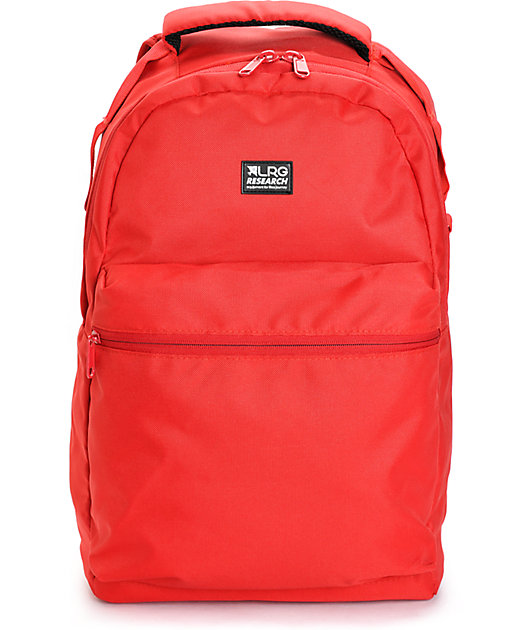 bright red backpack