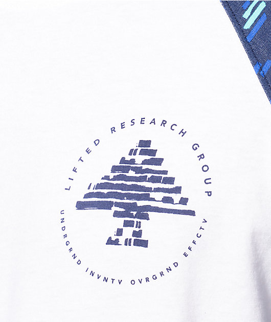 LRG Scribe White & Navy Baseball T-Shirt