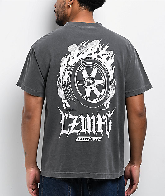 LZMFG Tire Fire Charcoal T-Shirt | Zumiez