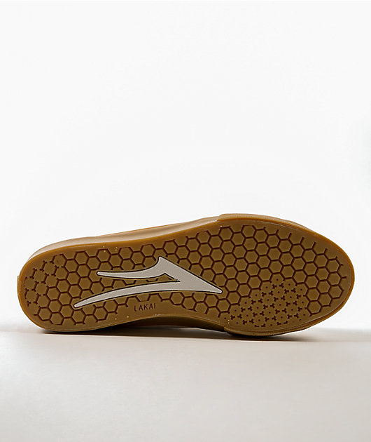 Lakai Flaco II Mid White & Gum Suede Skate Shoes