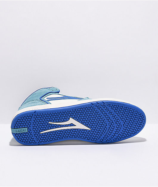 Lakai Gass Telford Gamusa blanca y azul claro zapatos de skate de caña alta
