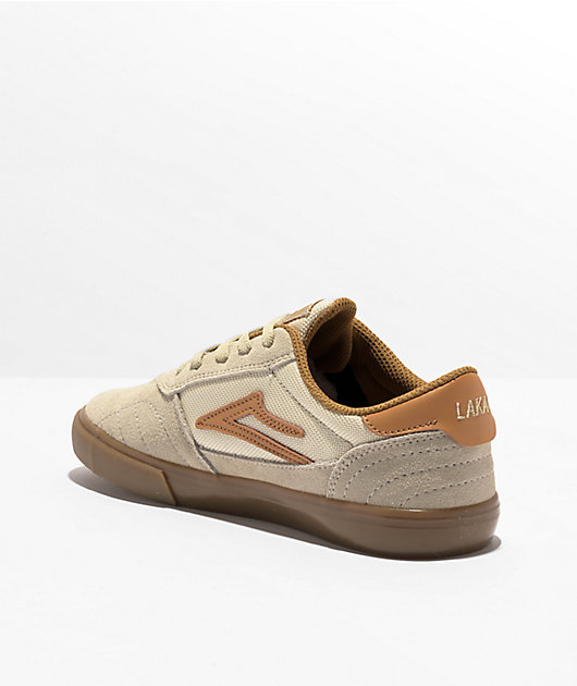 Lakai Kids Cambridge Tan & Gum Suede Skate Shoes | Zumiez