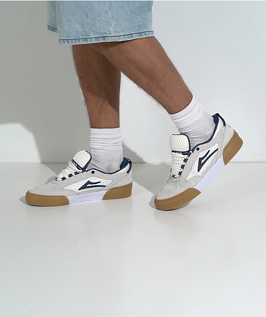 Lakai Payload White, Blue, & Gum Skate Shoes video