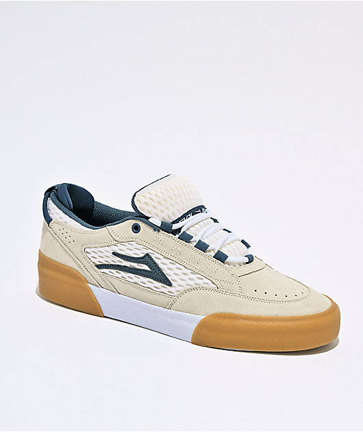Lakai Payload White, Blue, & Gum Skate Shoes | Zumiez
