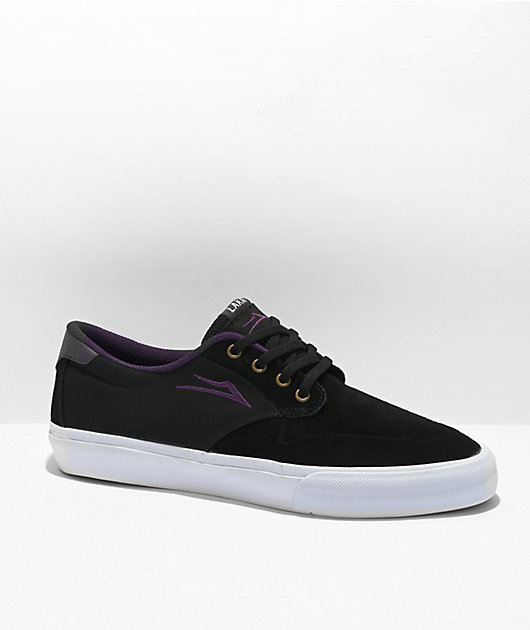 Lakai Riley 3 Black & Purple Suede Skate Shoes