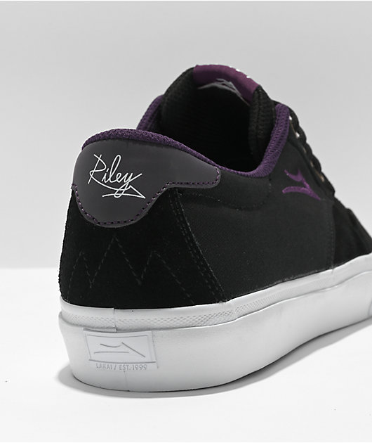Lakai Riley 3 Black & Purple Suede Skate Shoes | Zumiez