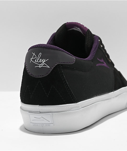 Lakai Riley 3 zapatos de skate de gamuza negros y morados