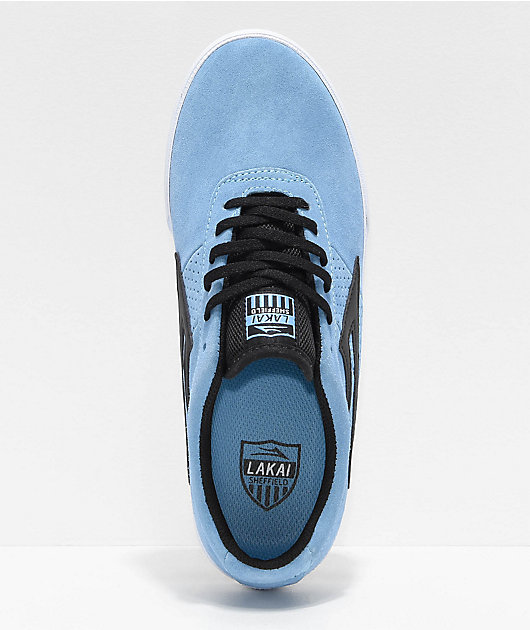 Costoso lavanda creativo Lakai Sheffield zapatos de skate en azul claro, blanco y negro