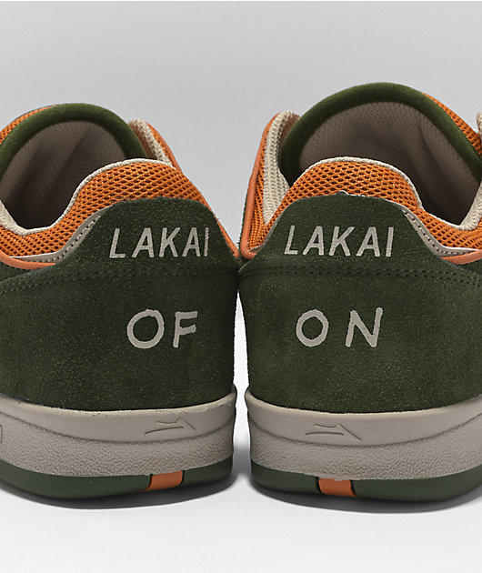 Lakai Telford Low Earth Green & Orange Suede Skate Shoes | Zumiez